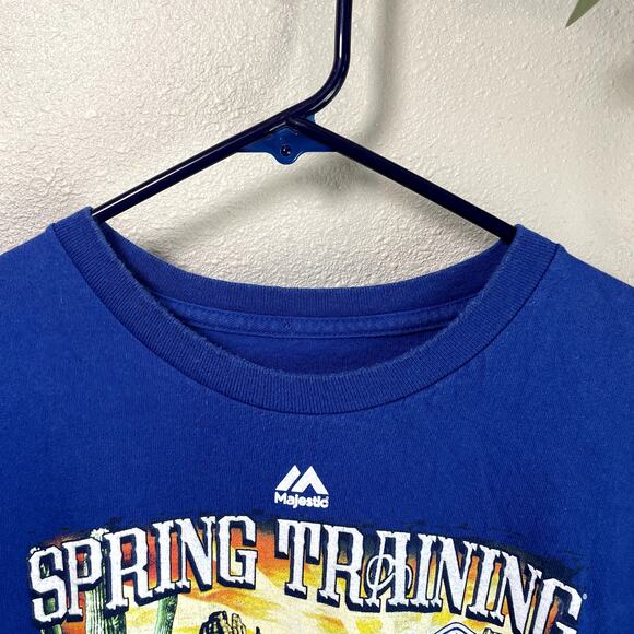 Majestic Mens XL Blue Graphic Spring Training MLB LA Dodgers Tee Shirt Crewneck - Picture 3 of 5